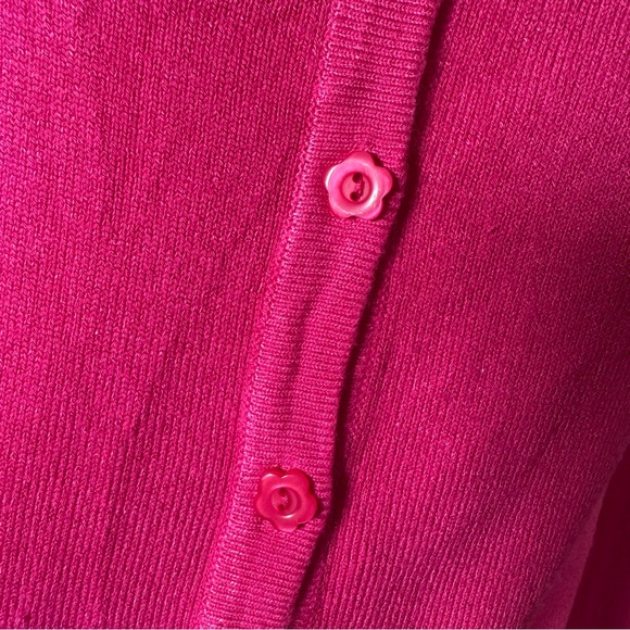 Beverly Hills Princess Pink Flower Buttons Sweater Cardigan - Picture 3 of 12